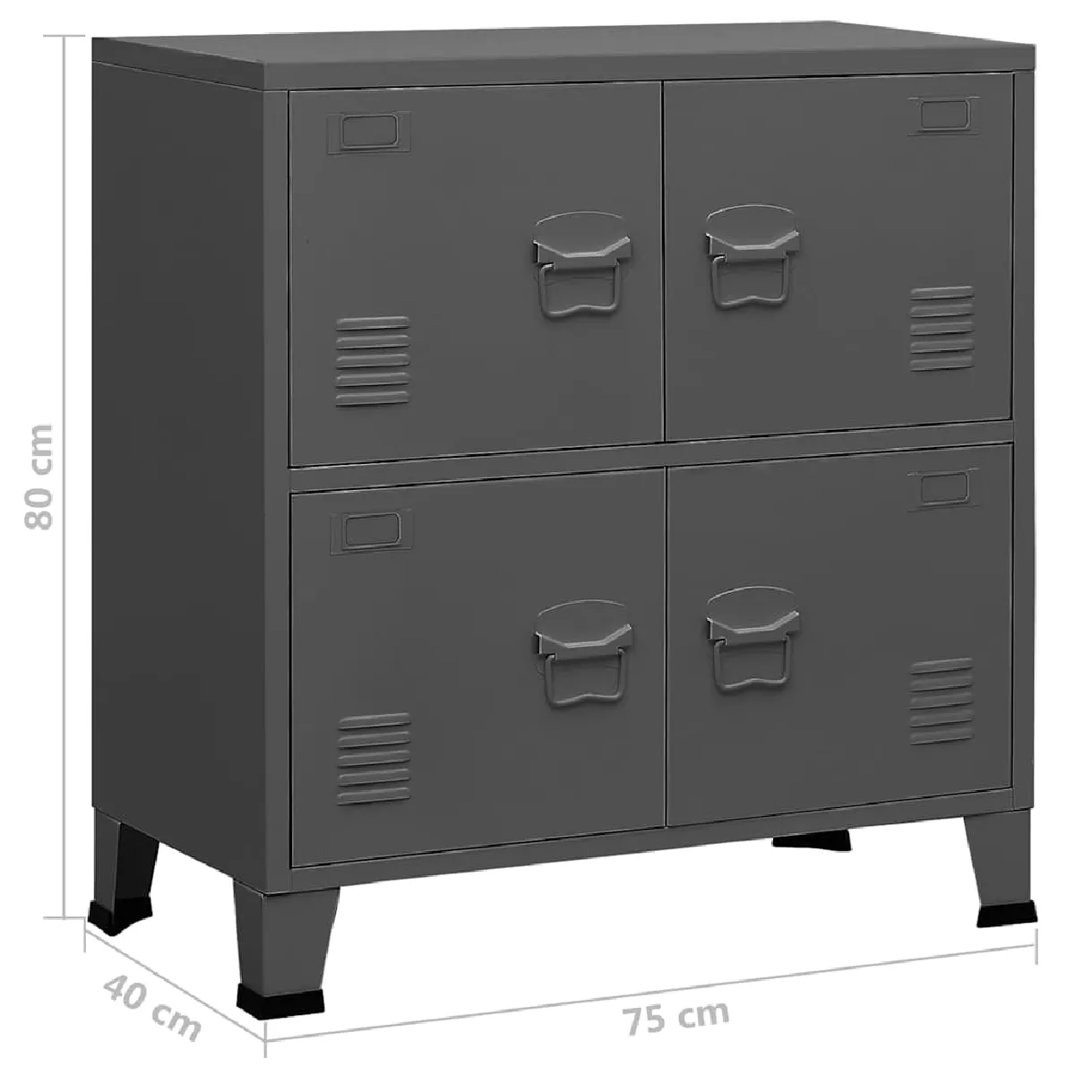 VIDAXL Coffre Industriel Anthracite