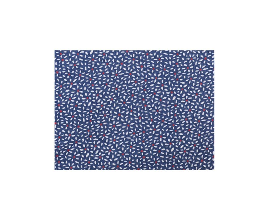 Chemise navy imprimée motifs blancs et rouges - PHIDÉLIEN