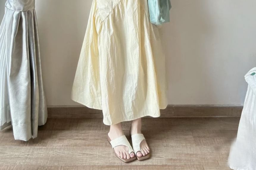 Lady Jean - Mouwloze effen maxi-zonnejurk