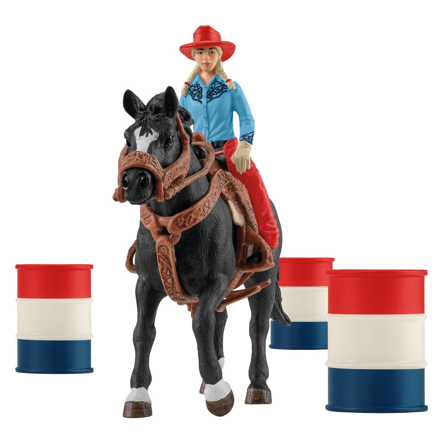 Schleich Farm World Barrel Racing mit Cowgirl