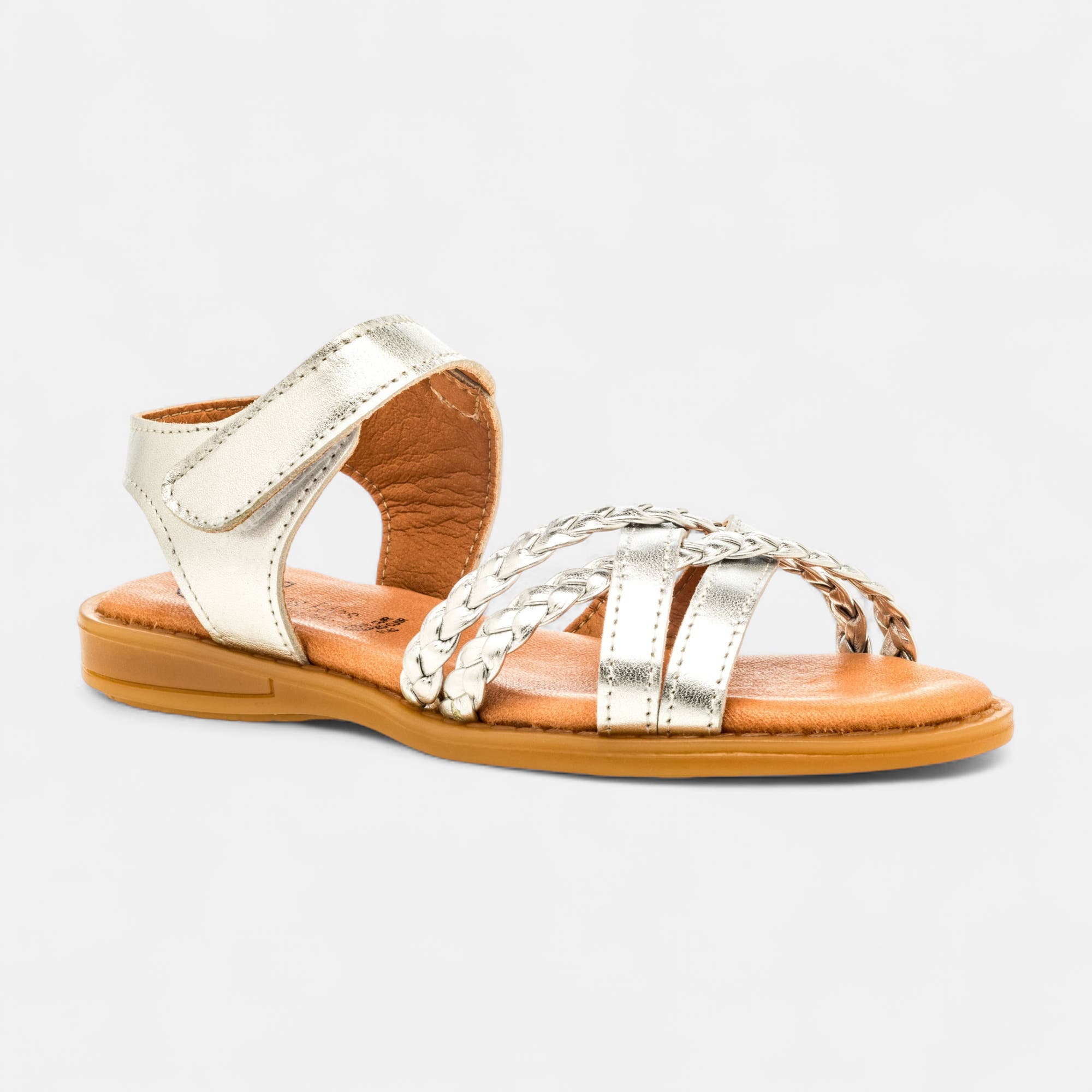 Nu-pieds Fille en cuir argent