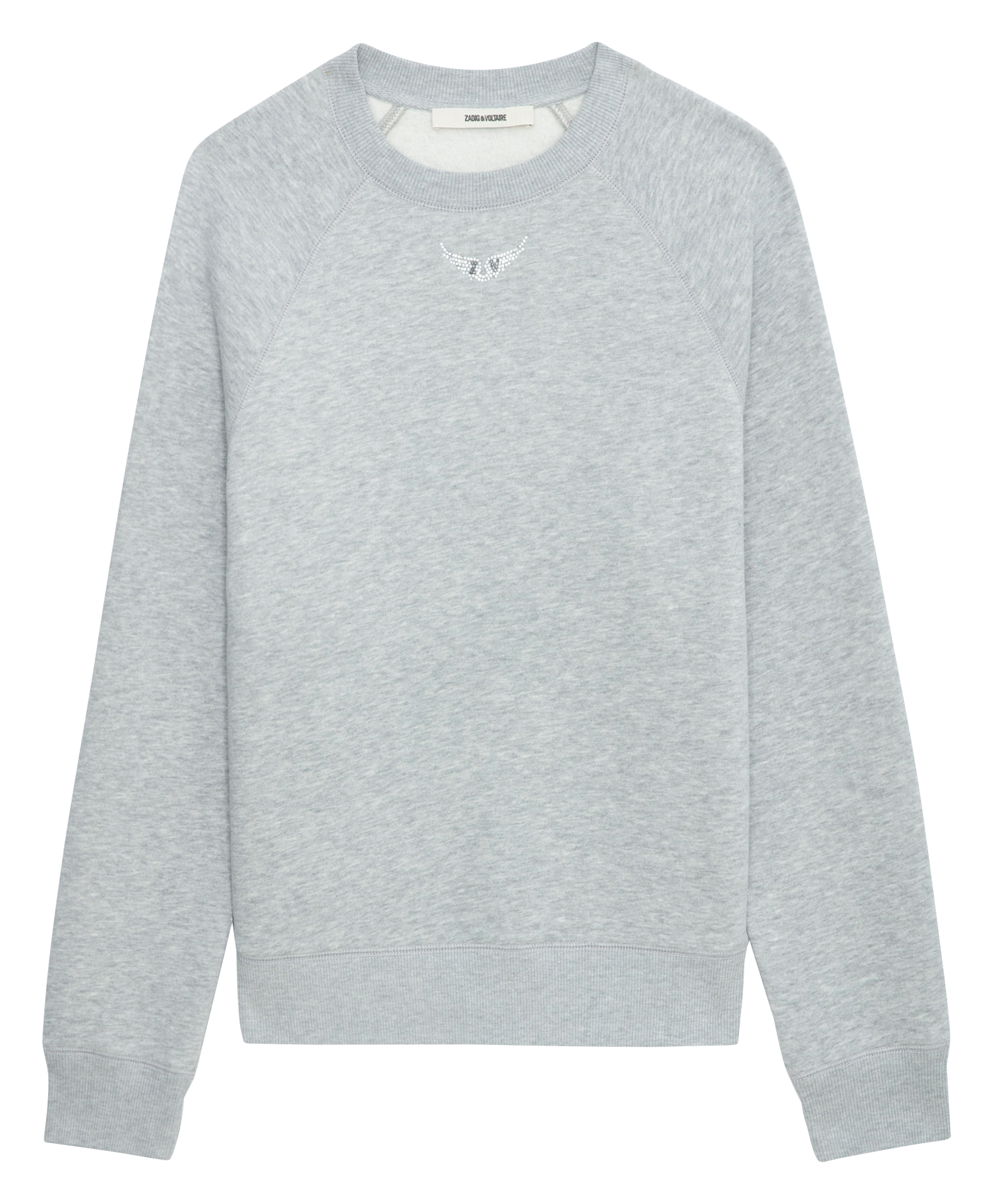 UPPER - Sweat droit col rond en coton bio mélangé | Gris