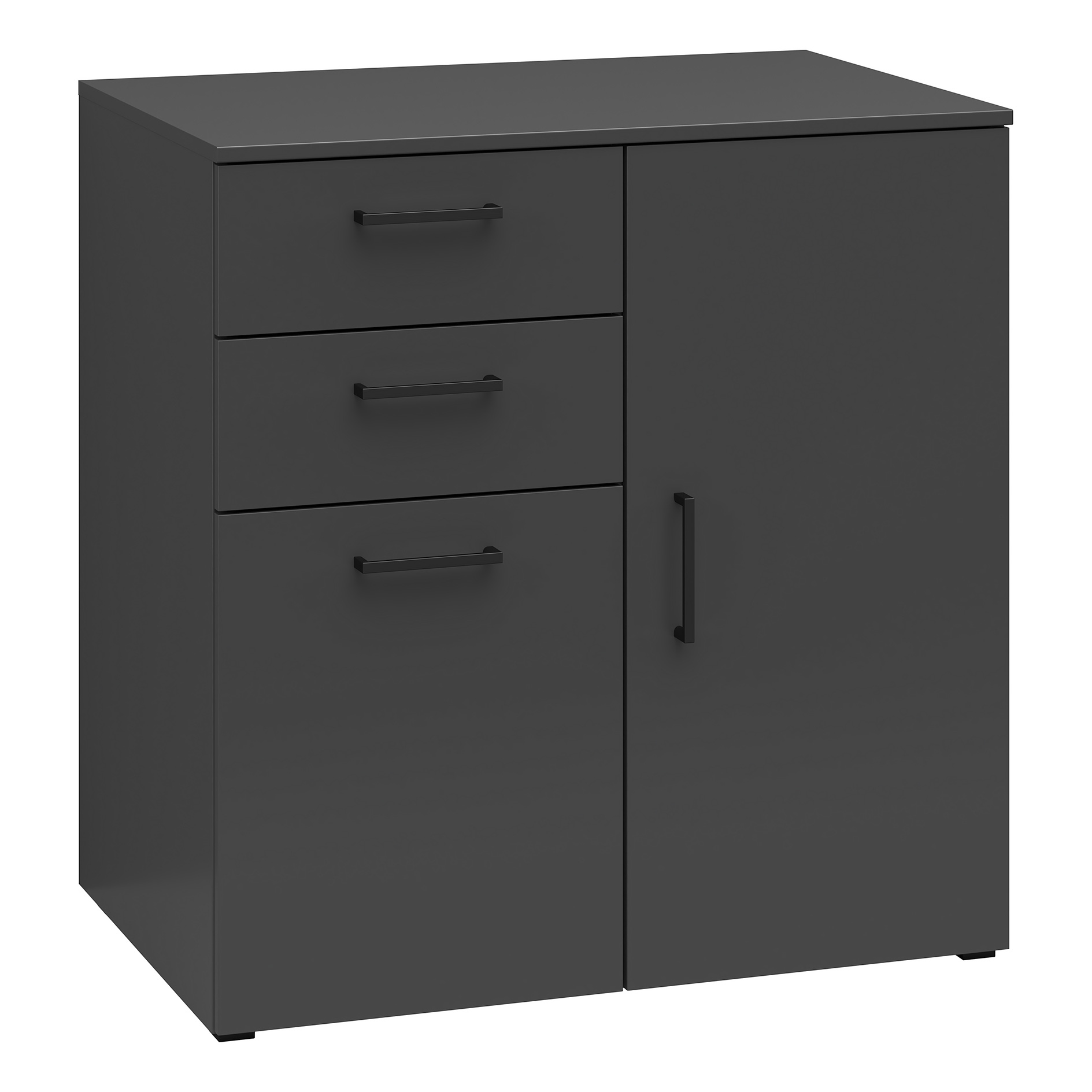 Kommode - anthrazit - 2 Türen - 2 Schubkästen - XL-Tiefe - 80 cm breit