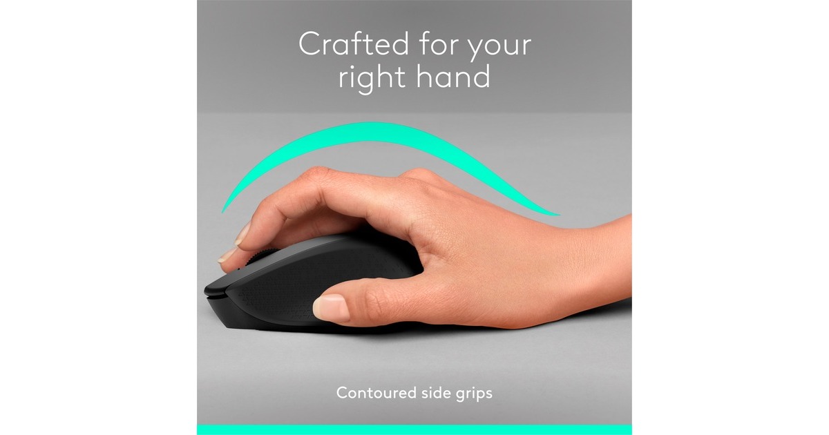 LogitechM330 SILENT PLUS muis  (Zwart, 1000 dpi)