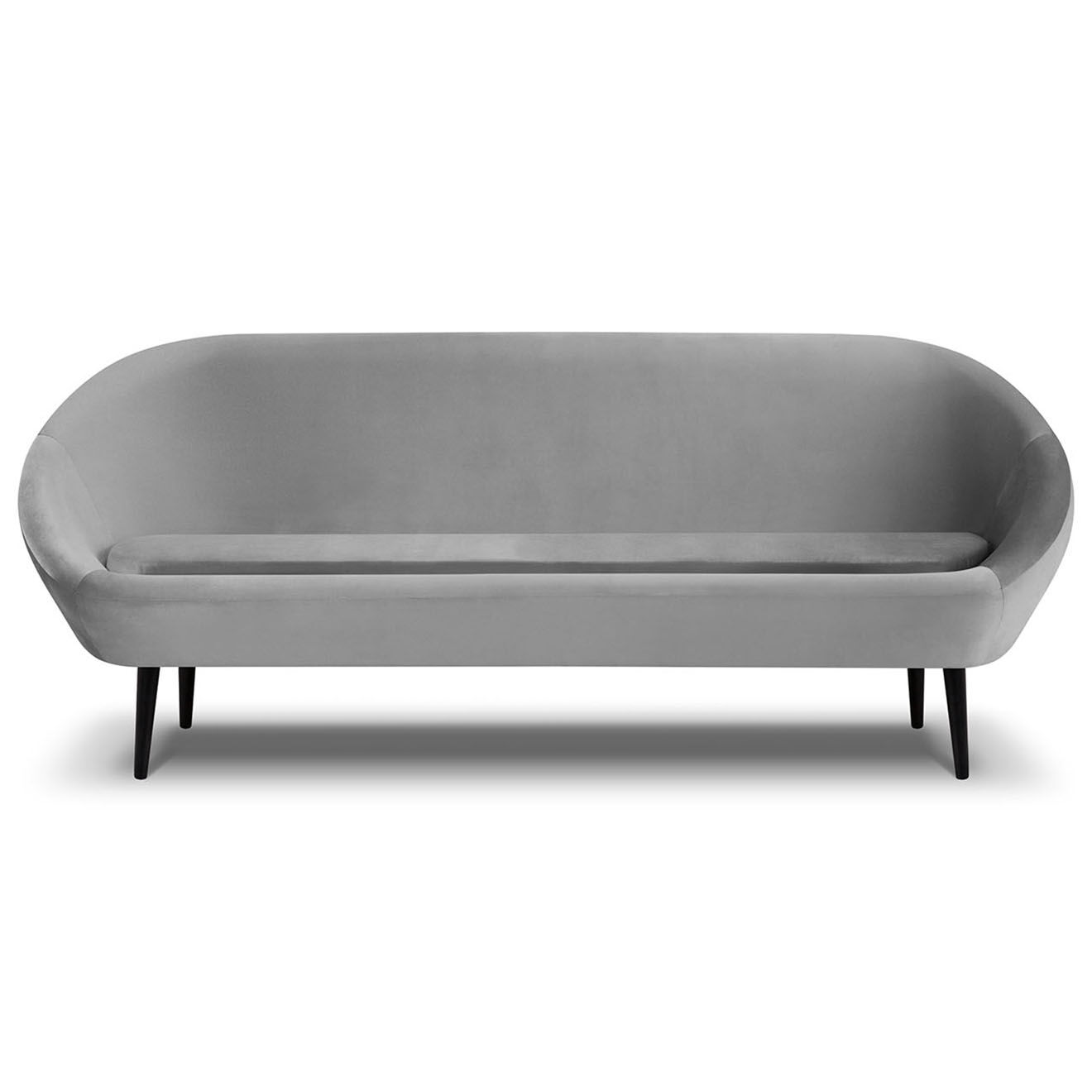 Mazzini Sofas Canapé velours petale 3 places gris clair - 222x90x92 cm