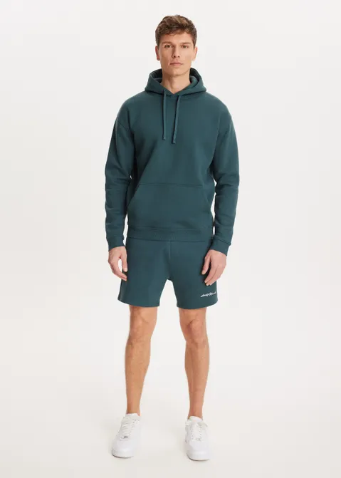 Brushed hoodie blauw (PETROL)