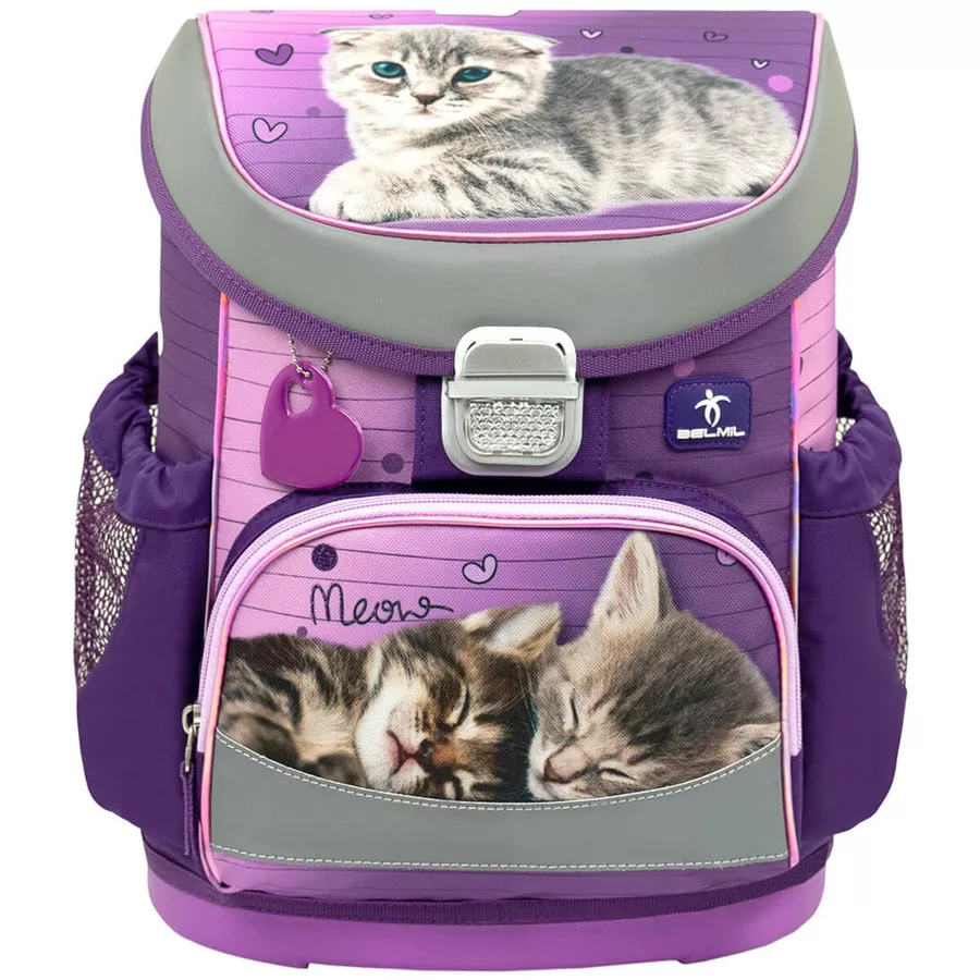 Belmil Schulranzen Mini Fit Schulranzen Set 5-teilig mit Brustgurt Little Caty