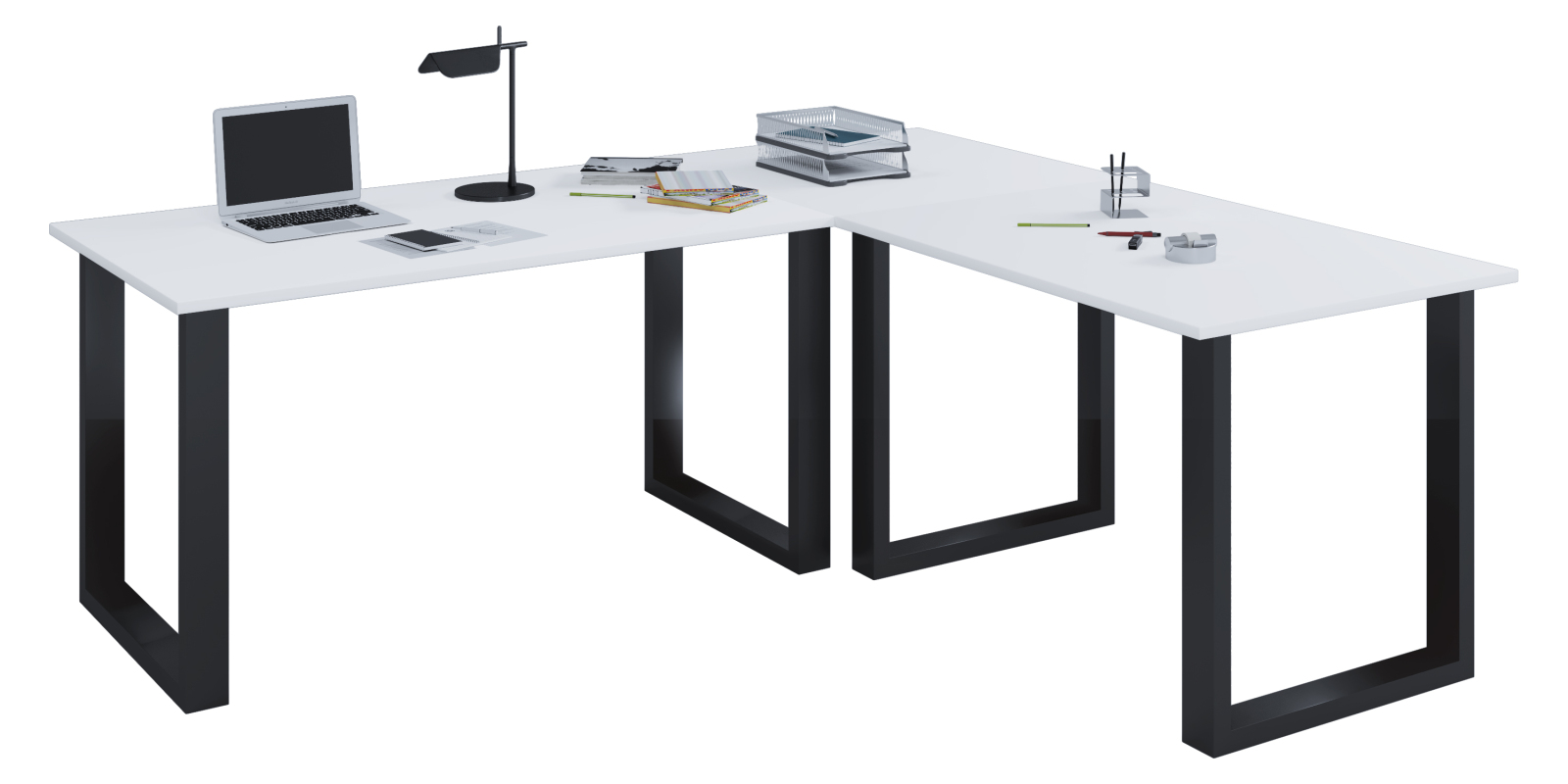 Eckschreibtisch LONA - weiß - 160x160 cm