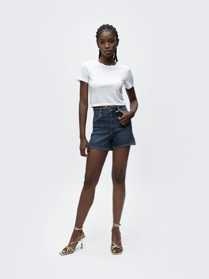 Shorts jeans básicos - Azul