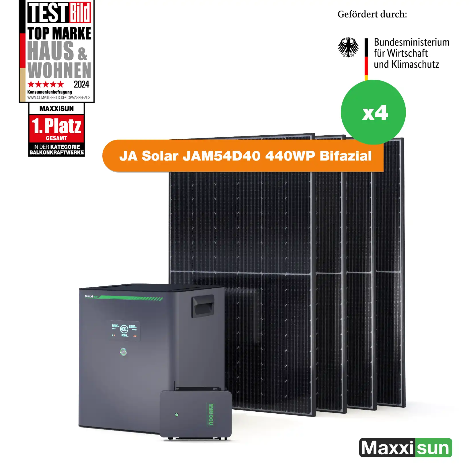 Maxxicharge Komplettset 1760Wp | Maxxicharge 5.0 | Ohne Montagesystem | Steckersolarkonform