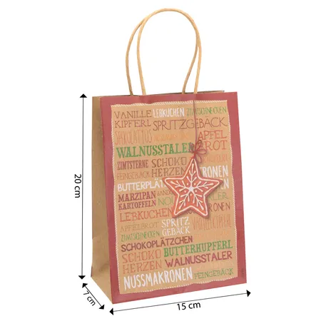 Idena Geschenktasche Lebkuchenstern FSC-Mix