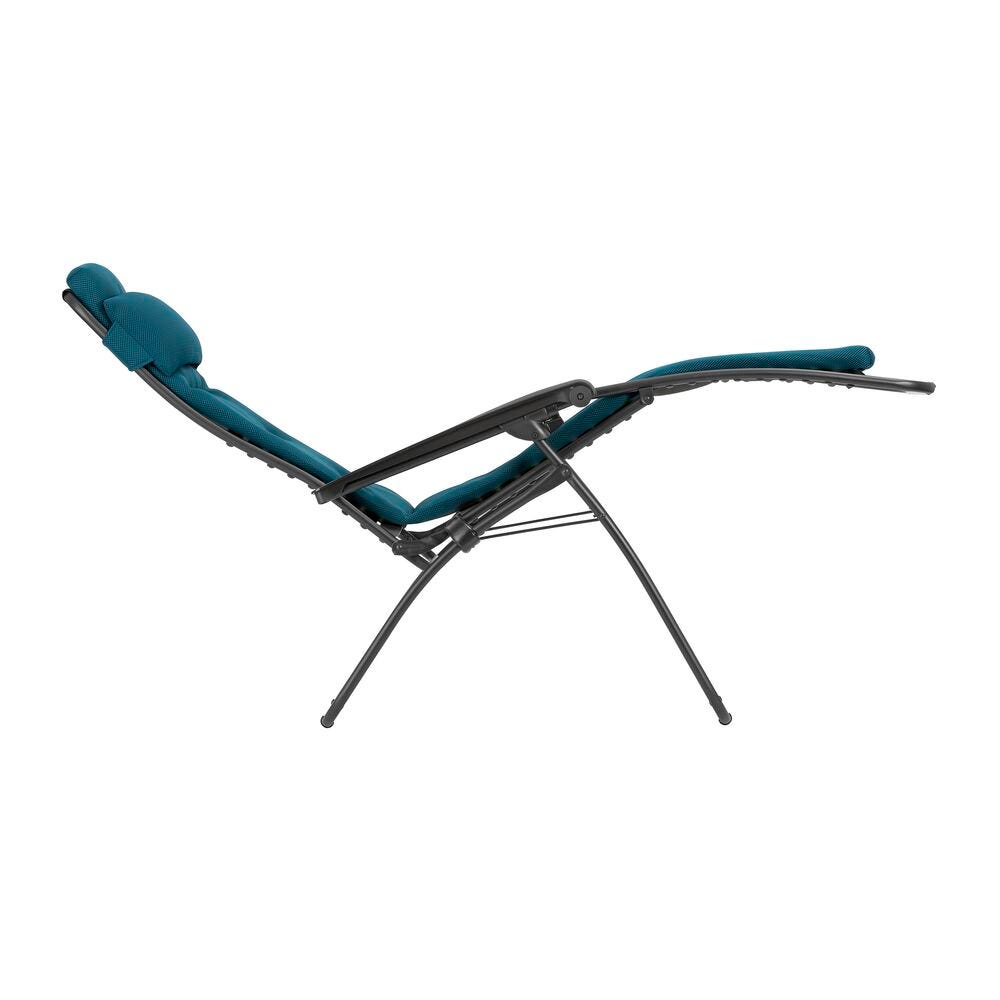 Set gepolsterte Relaxliege mit Sonnenschirm und Becherhalter RSX Clip AirComfort® Coral Blue