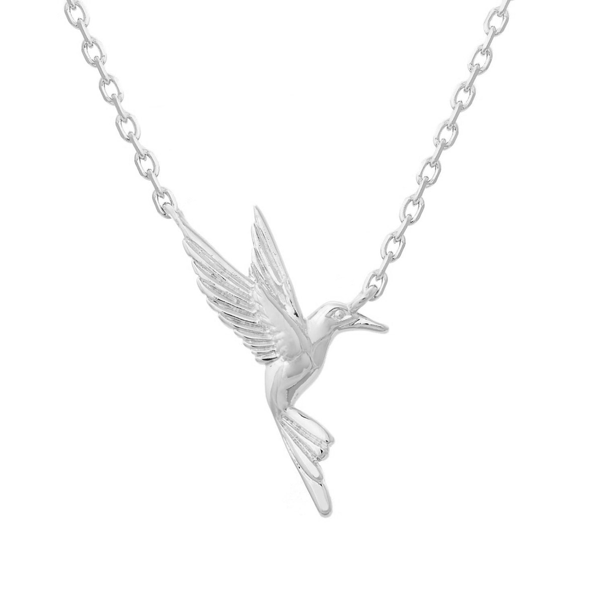 Collier oiseau colibri Argent 925 Rhodié