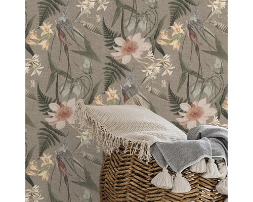 Vliesbehang 113266 Paradise Garden taupe