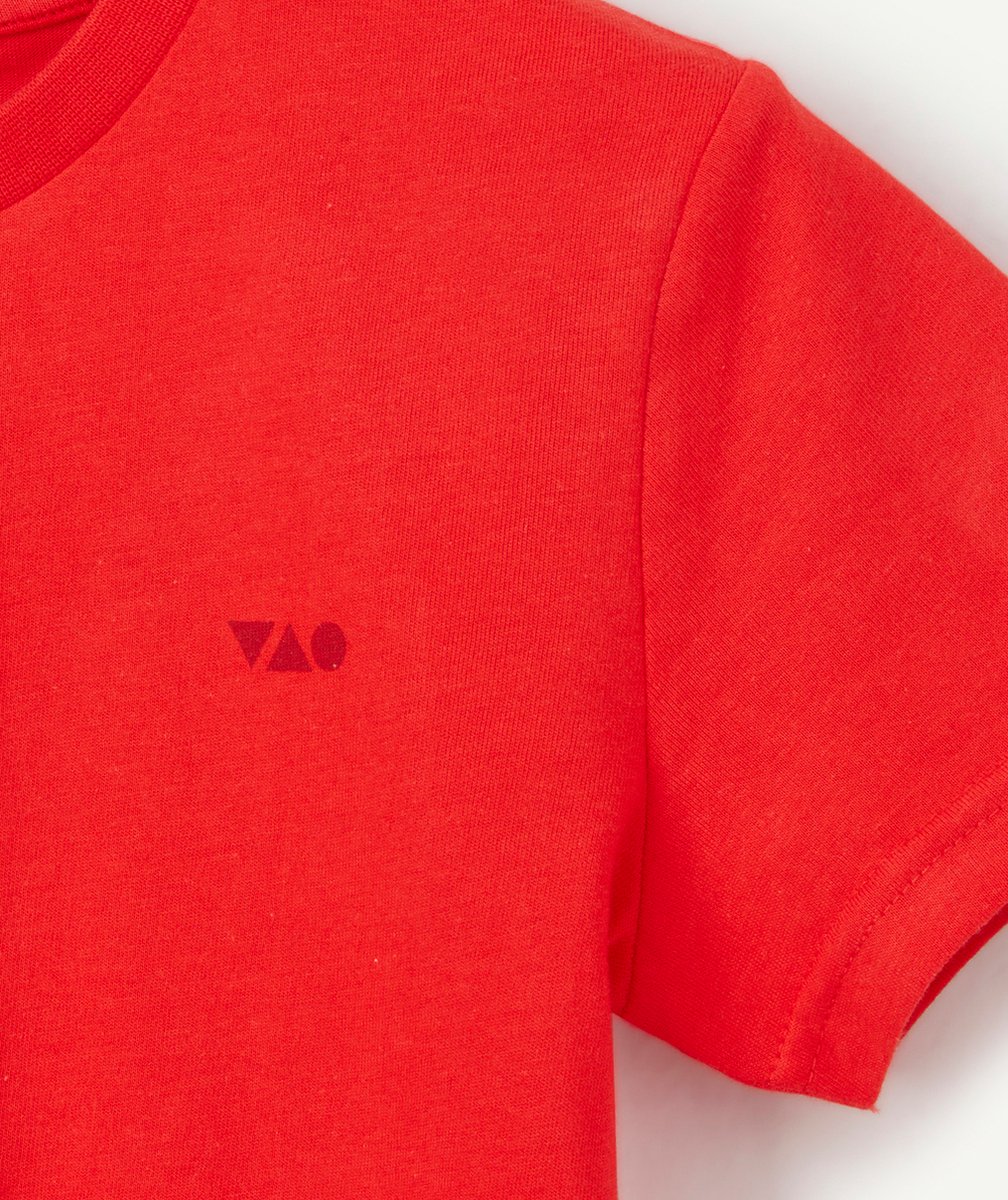 T-SHIRT GARÇON EN COTON ROUGE AVEC LOGO TAO FLOQUÉ