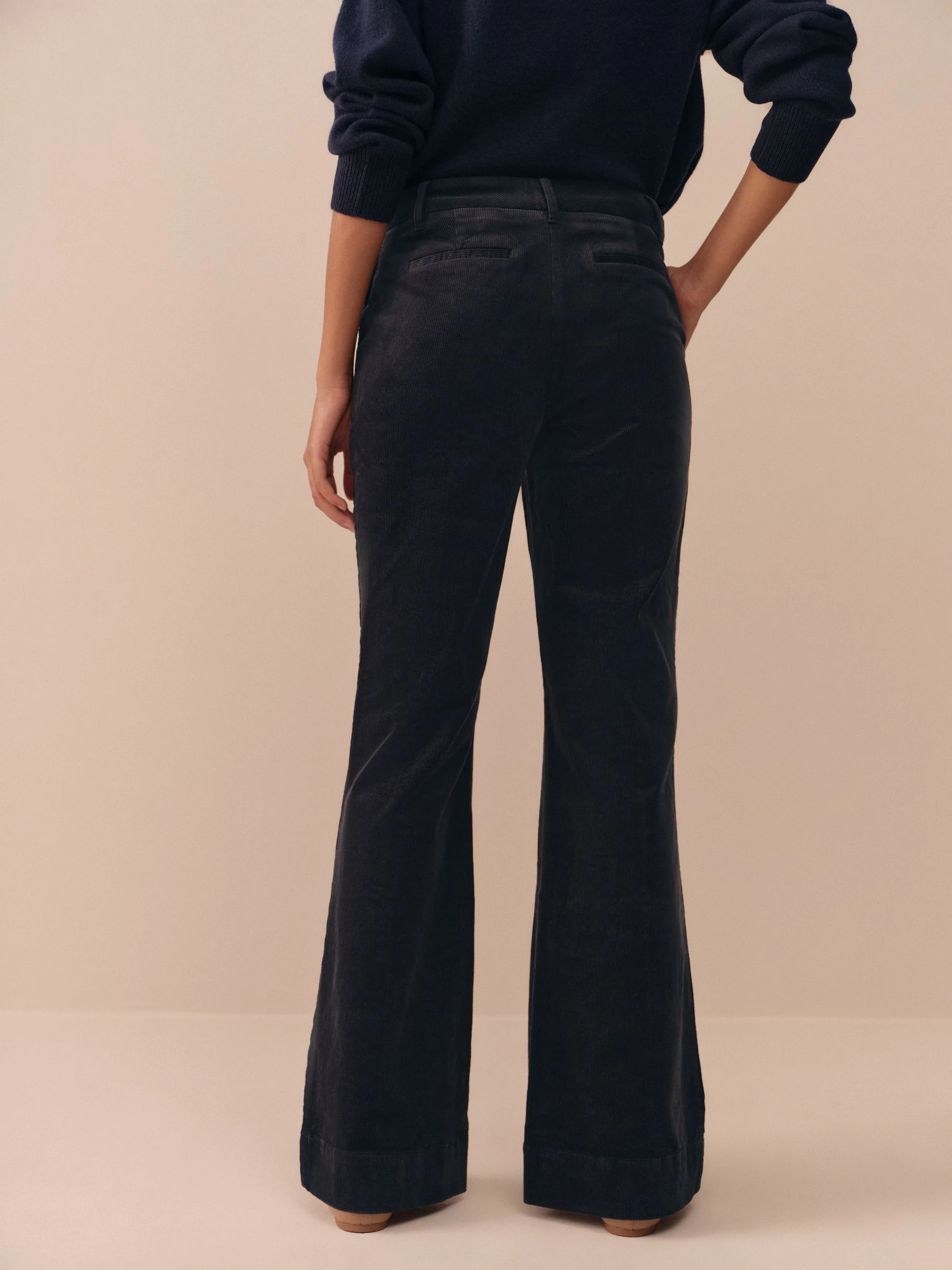 Donkerblauw - N. Premium Cord Bootcut Broeken