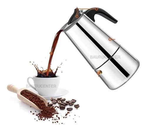 Cafeteira Italiana A&ccedil;o Inox 450ml 9 Xicaras Caf&eacute; Original