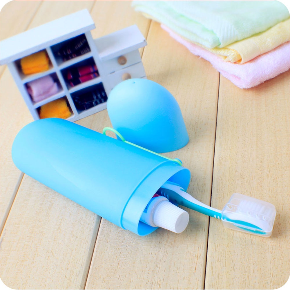 (19.5x6cm) Reise Zahnbürste / Zahnpasta Behälter Hygiene Aufbewahrungsbox - Rosa