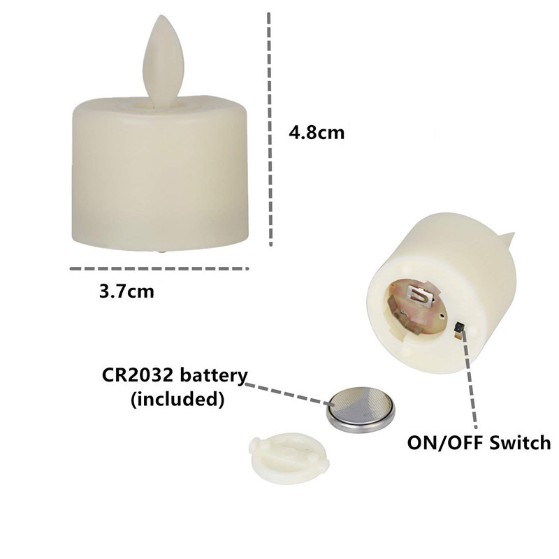 (6er Set) LED Teelichter Deko Kerzen Home Stimmungsleuchte mit Fernbedienung (inkl. CR2032 Batterien) - Warmweiss