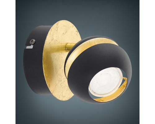 LED wandspot 3,3W 240 lm 3000K Ø 11 cm zwart/goud