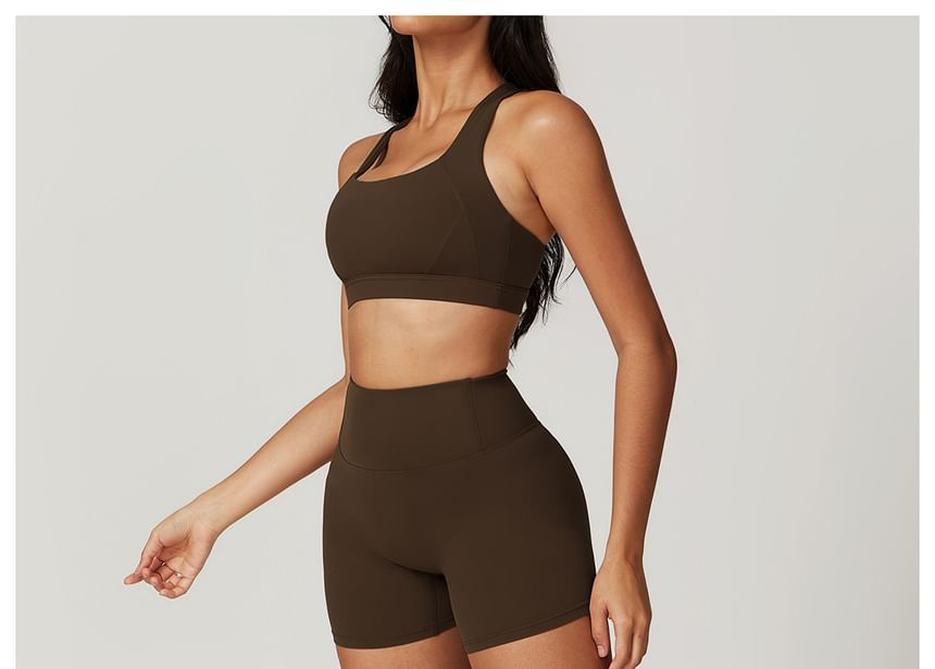 Skinniano - Effen sportbeha / yogashorts / yogabroek / set