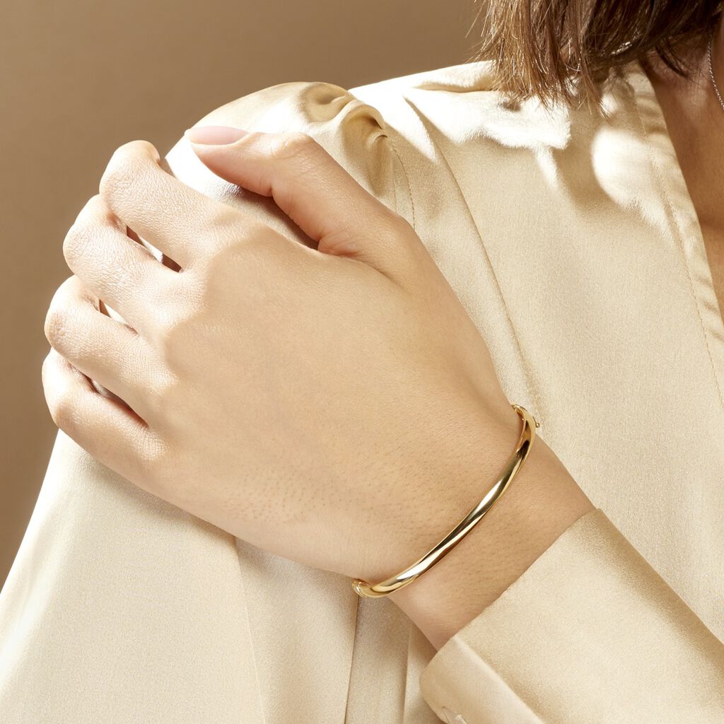 Bracelet Jonc Cynthia Fil Plat Lisse Or Jaune