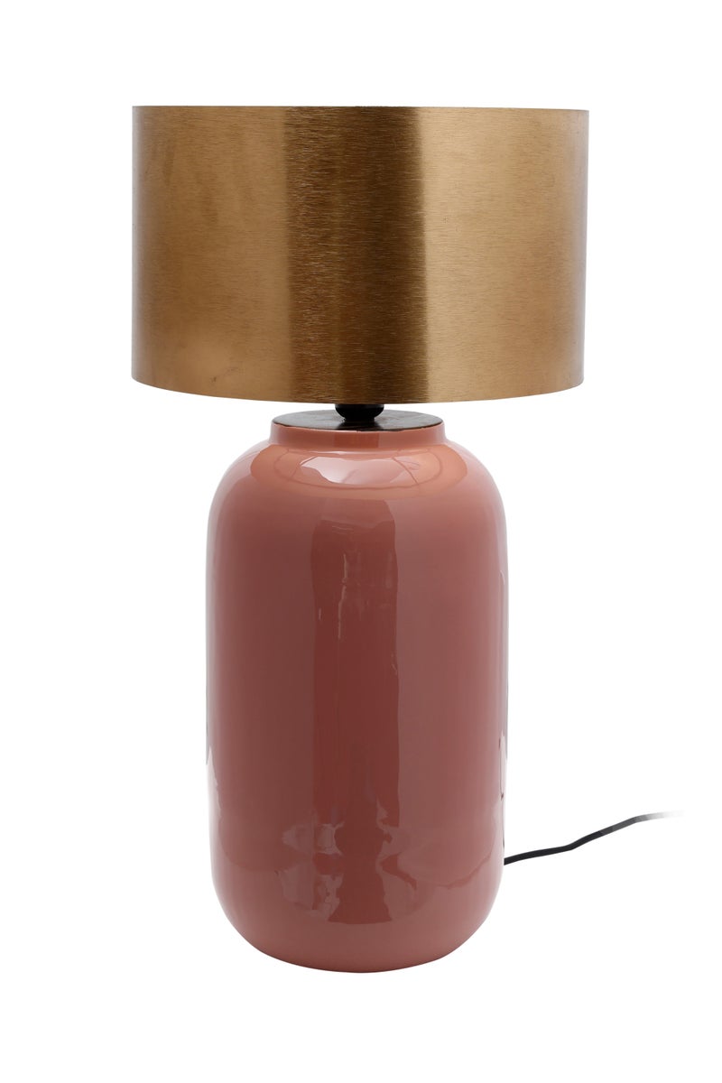 Decoratieve tafellamp, roségoud, klassieke bedlamp, 43 cm | Woonkamer/eetkamerlamp