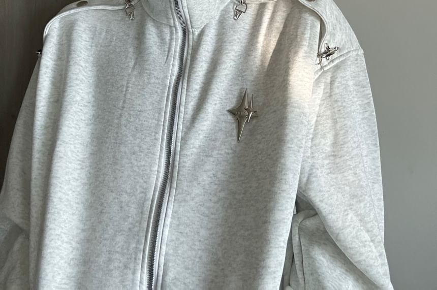ROOSE - Effen jack met opstaande kraag en ritssluiting