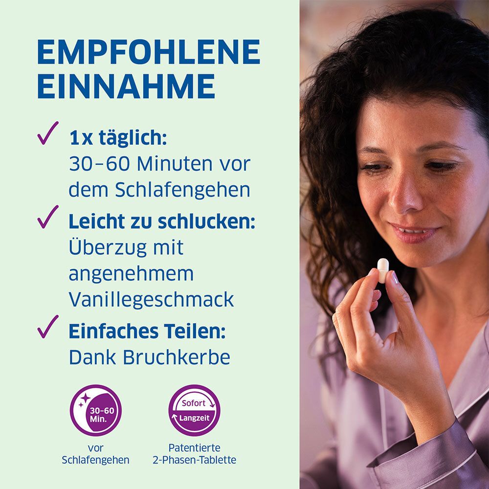 Magnesium-Diasporal® Pro DEPOT Einschlafen* und Erholen, patentierte 2-Phasen-Tabletten