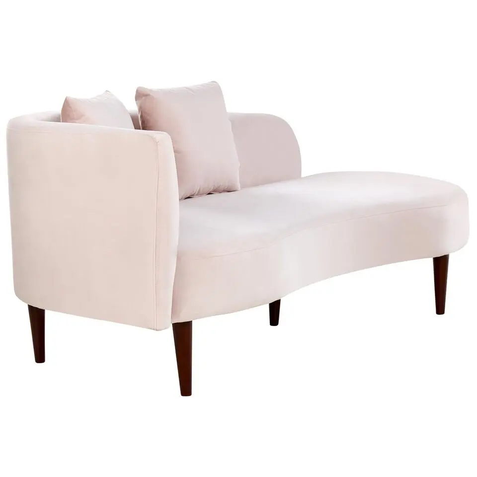 CHAUMONT - Chaise longue - Roze - Rechterzijde - Fluweel
