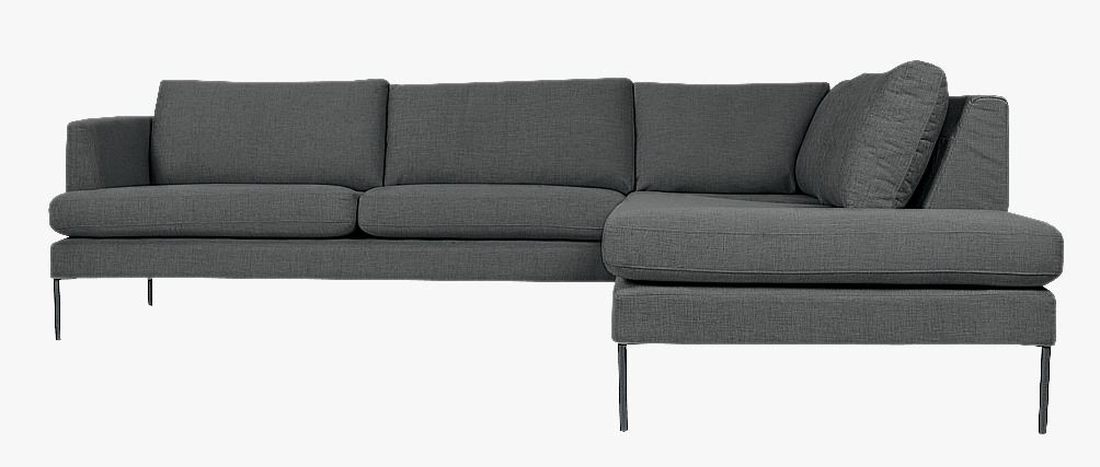 Sofa åpen ende høyre grå - 269x220x80 cm