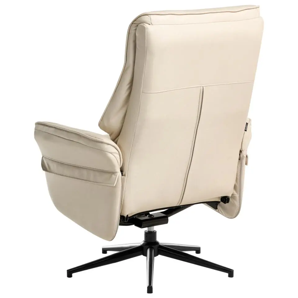 ERATO - Relaxfauteuil met voetenbank - Beige - Veganistisch leer