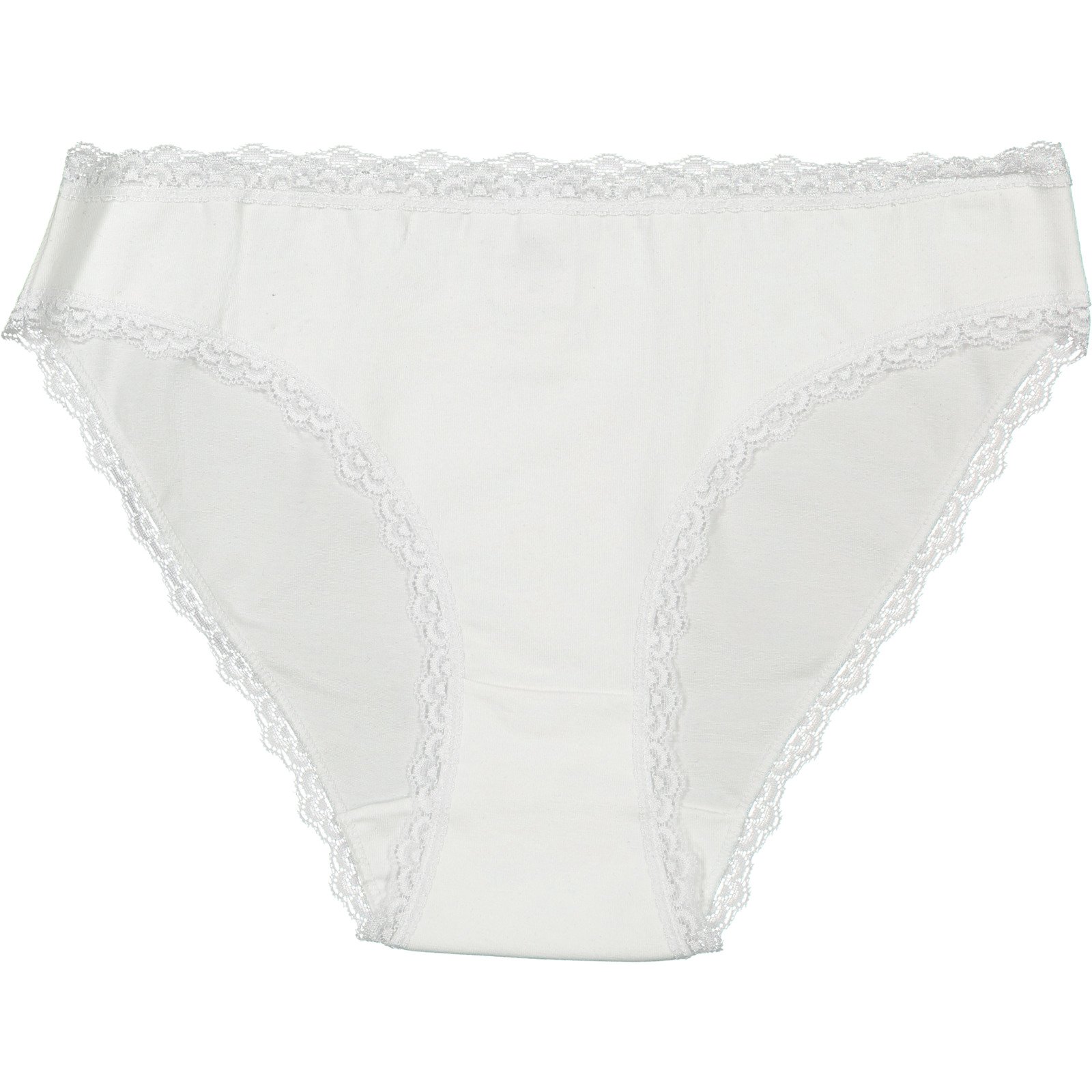 Damen-Slip Tai Spitze Bio, 5er-Pack XL, weiss