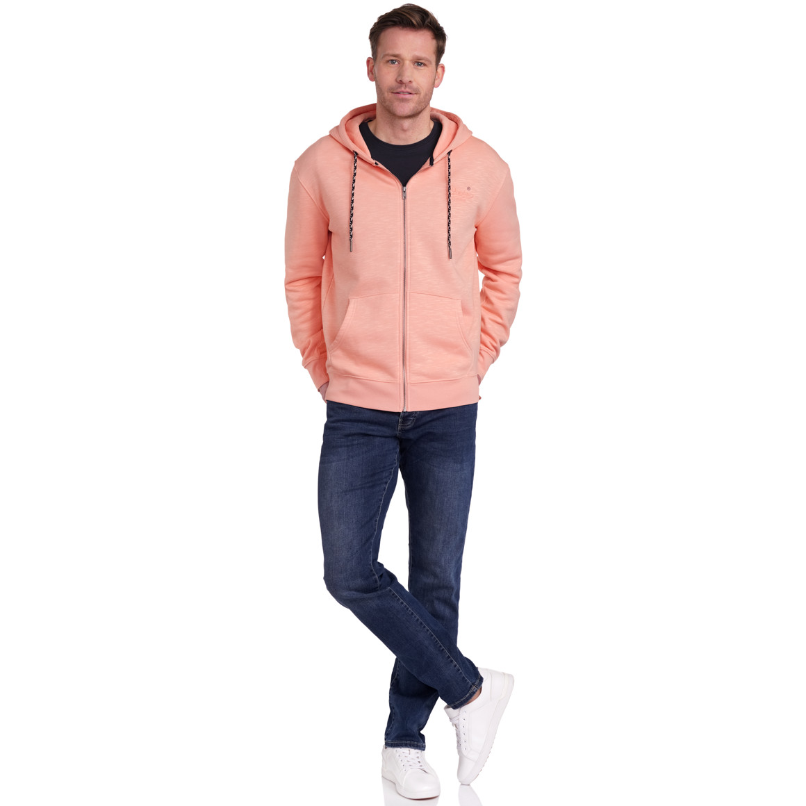 VanVaan Denim Herren Sweatjacke aus Flammgarn hellorange