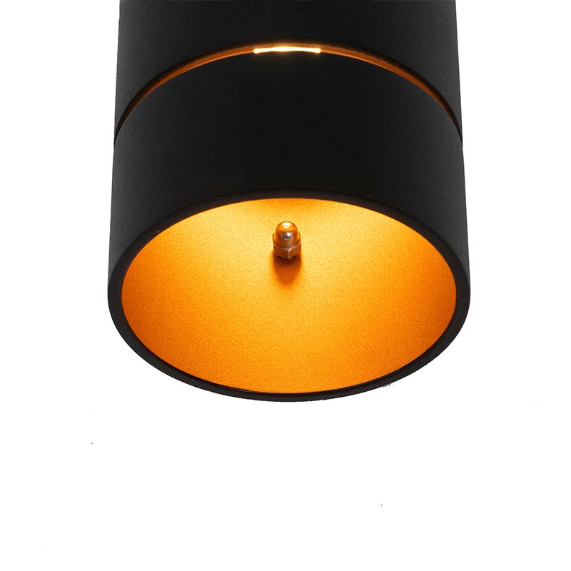 Moderne wandlamp zwart met gouden binnenkant - Ria