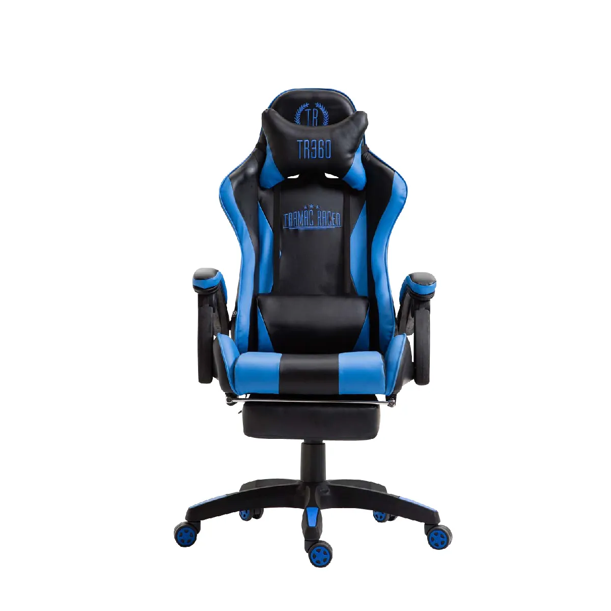 Decoshop26 Fauteuil de Bureau - Noir/Bleu