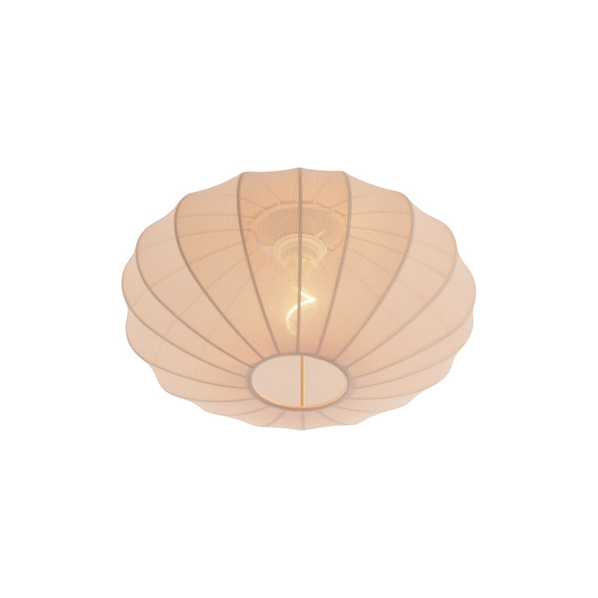 Japandi plafondlamp beige met stoffen kap - Bida