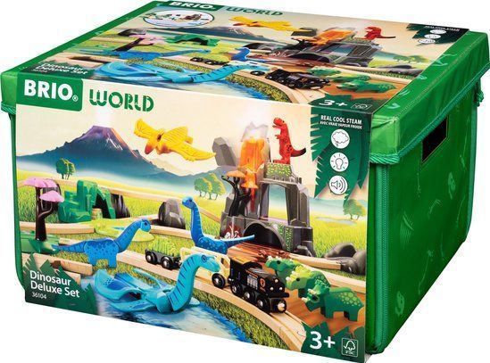 BRIO World – 36104 Luxe set met dinosaurussen | 45-delige set speelgoedtreintjes voor kinderen vanaf 3 jaar
