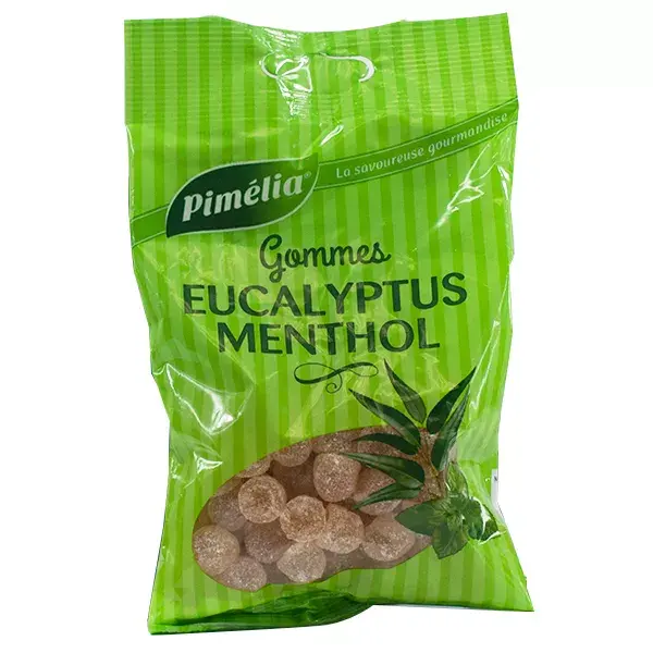 Gomas de mascar Pimélia com Eucalipto e Mentol 100g