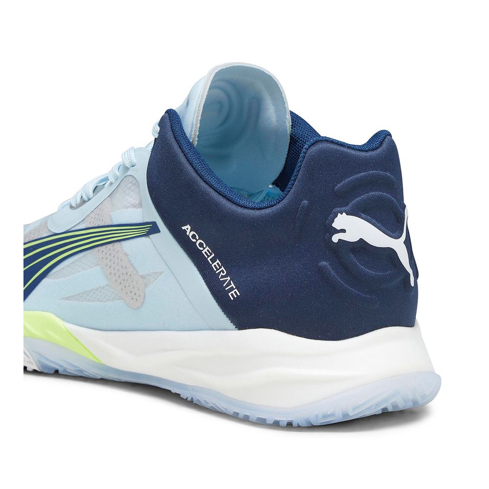 Puma ACCELERATE NITRO SQD - Chaussures handball Homme silver sky/persian blue/puma white