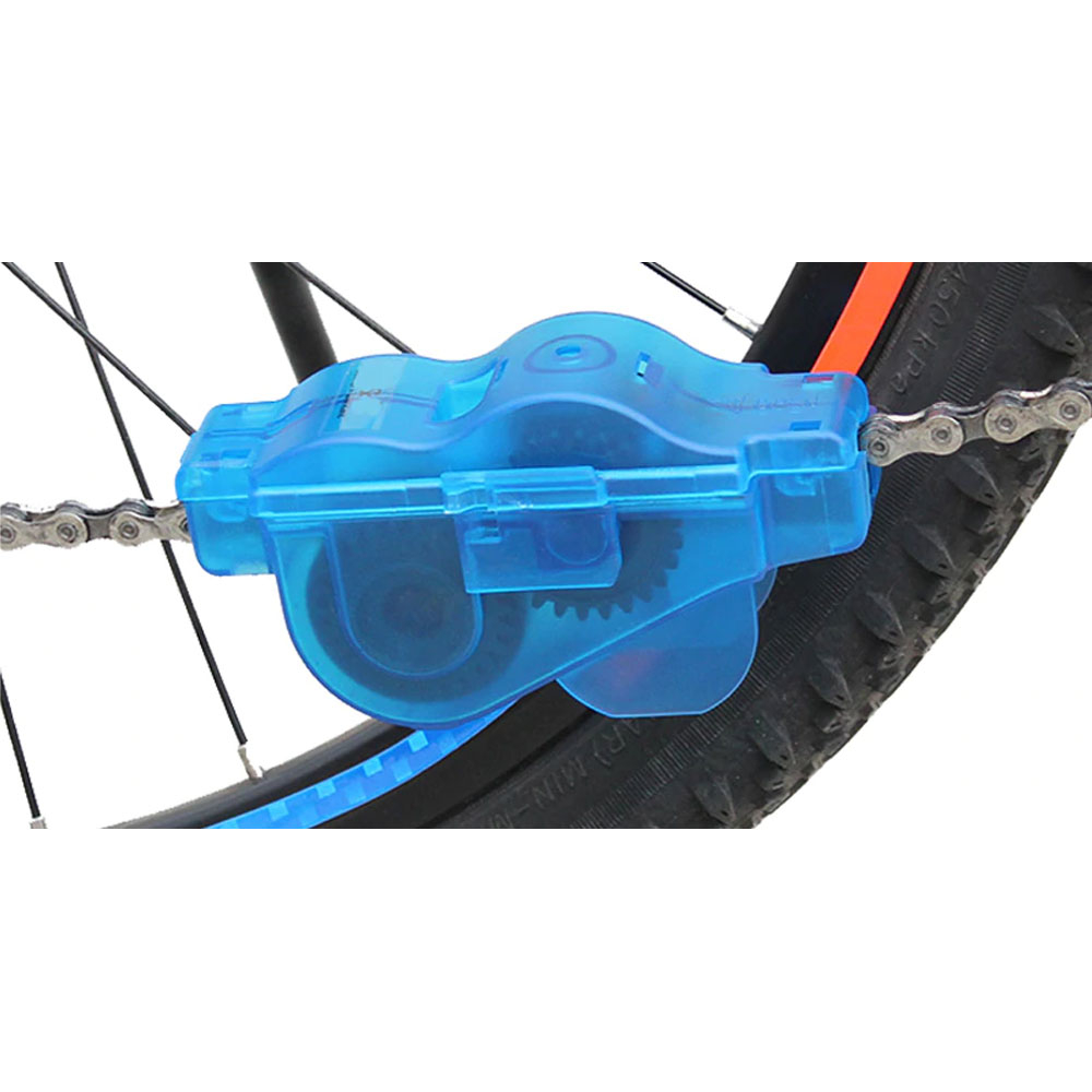 (5-tlg. Set) Fahrrad Ketten Reinigung Werkzeug Velo Kit - Blau / Schwarz