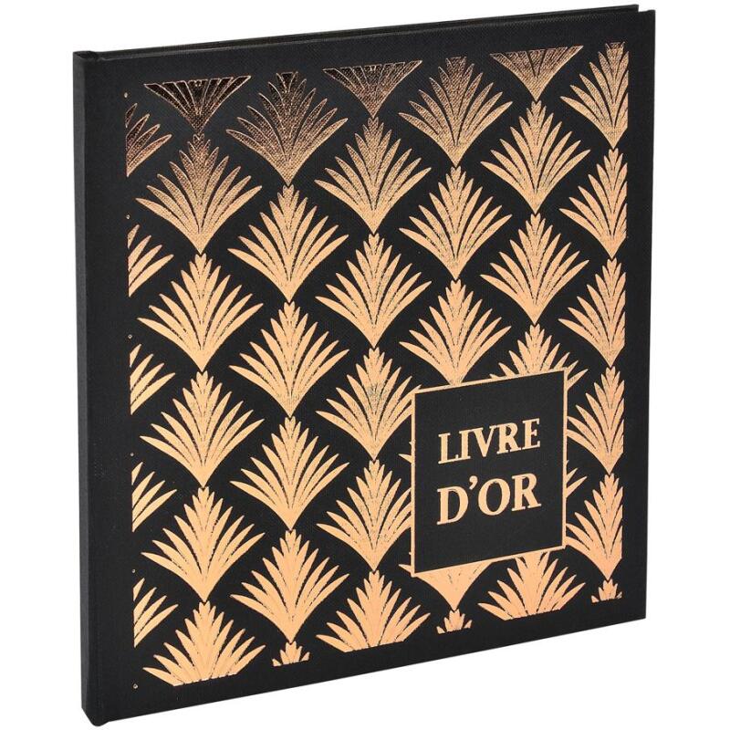 Livre d'or 140 pages tranche or - Format 21x19cm - PALMYRE - Visuels assortis