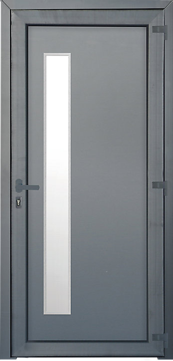 Porte d'entrée FORTIA pvc anthracite RAL 7016 Gatteo 96 x h.218 cm poussant gauche