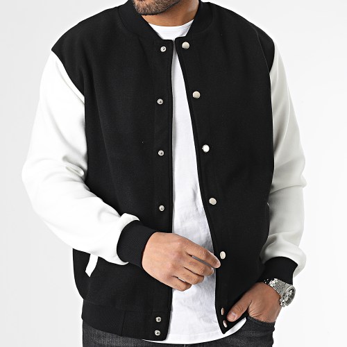Veste Teddy Noir Blanc