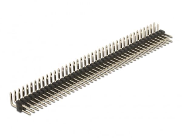 Delock - Pin header (40-pin, pitch 2.54 mm) - svart (en pakke 5)