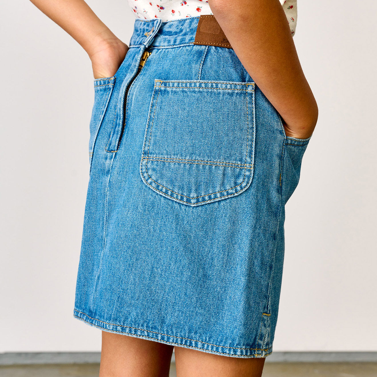 Bellerose Jupe en Jean en Coton Pretty bleu denim
