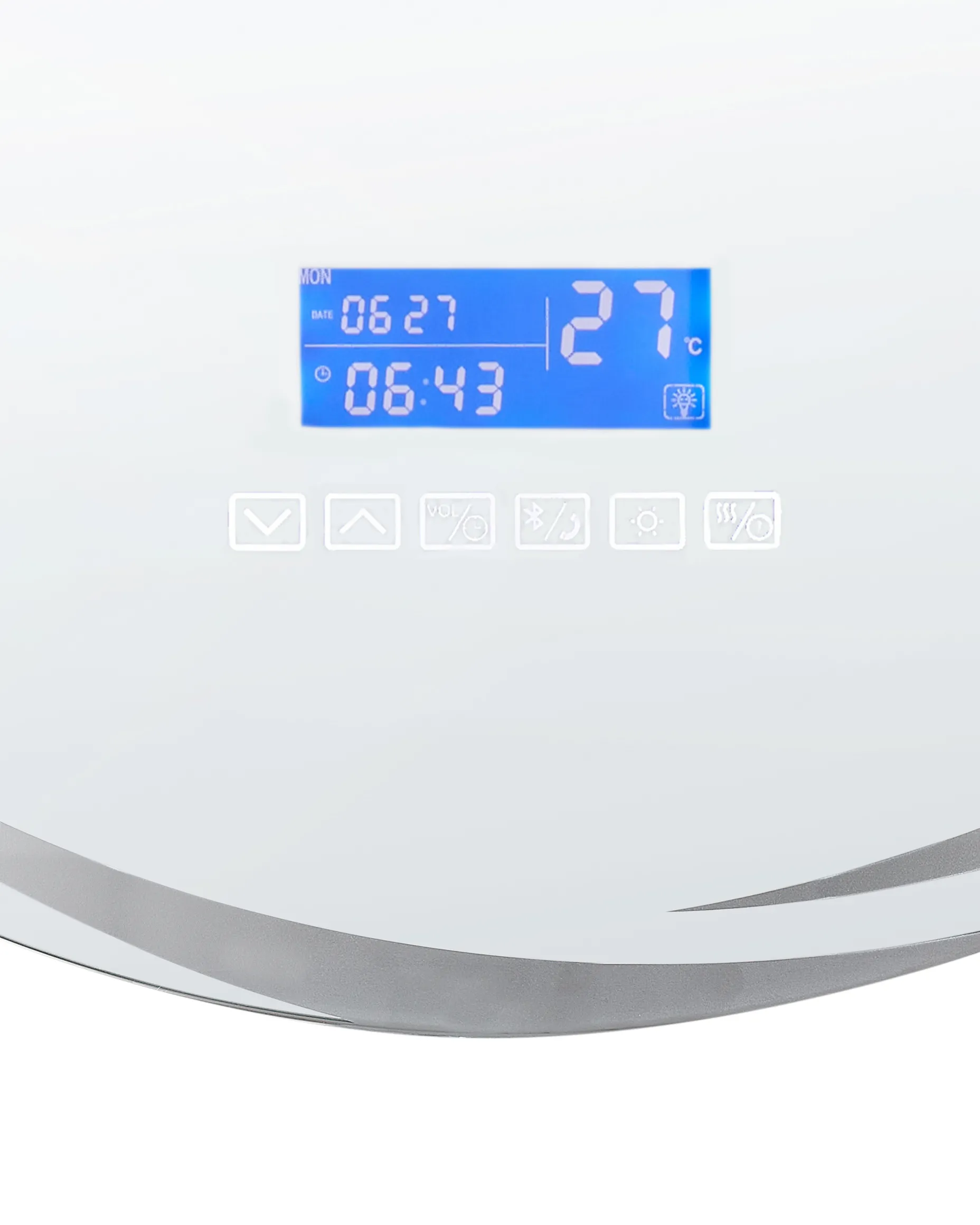 LED badkamerspiegel TANAY 60 cm 60 cm met ingebouwde Bluetooth speaker Zilver