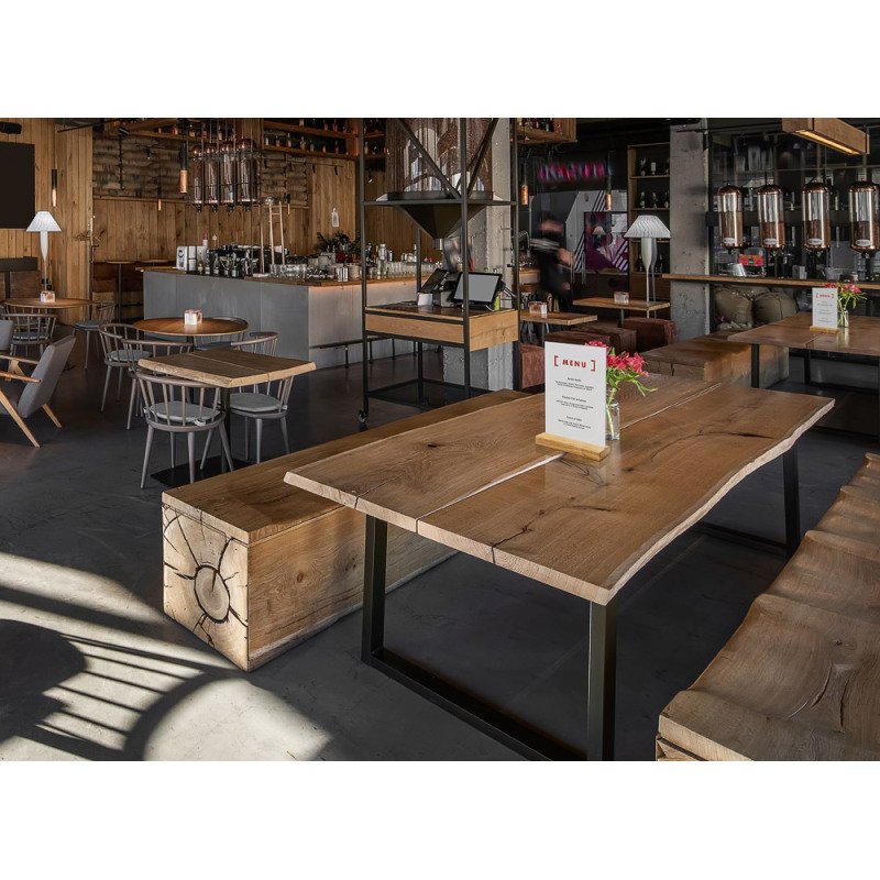 Support de menu en bois en T