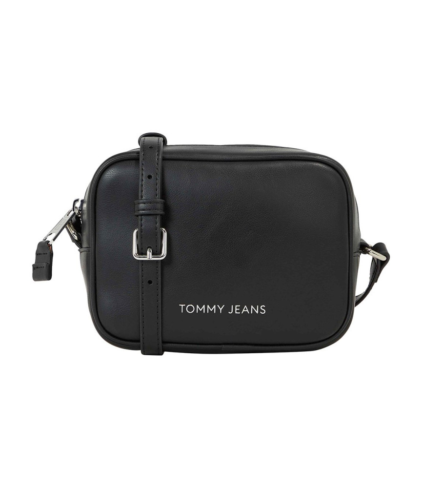 Bolsa transversal Tommy Jeans Essential com logotipo metálico preto