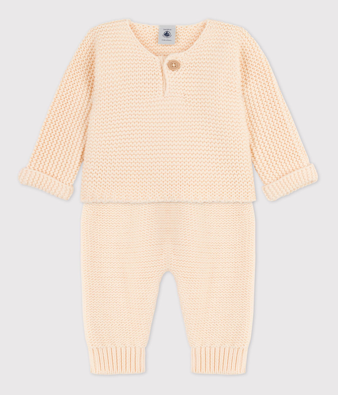 Ensemble 2 pièces bébé en tricot en coton